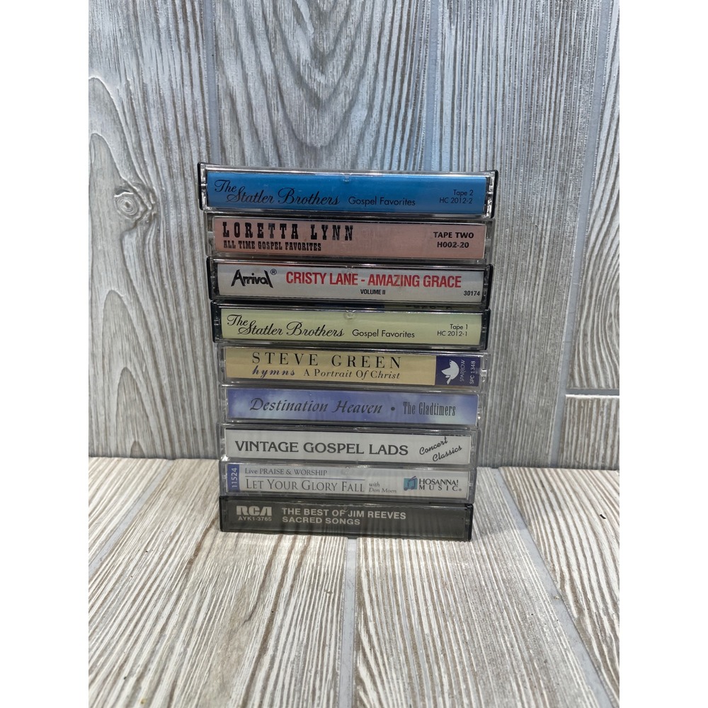 VTG Gospel Cassette Tape Lot 9 Loretta Lynn Statler Brothers Jim Reeves Music